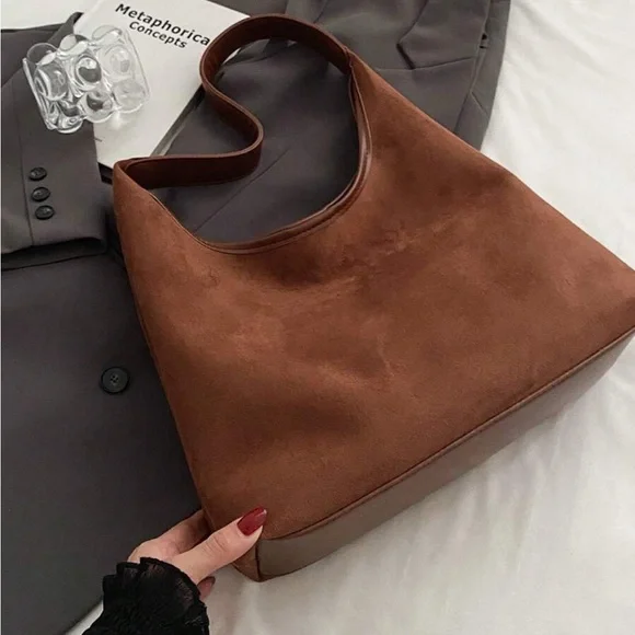 Brown Suede Women's Bag - Picture 4 of 9